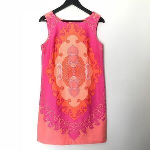 Tori Richard Honolulu 6 pink orange sheath dress